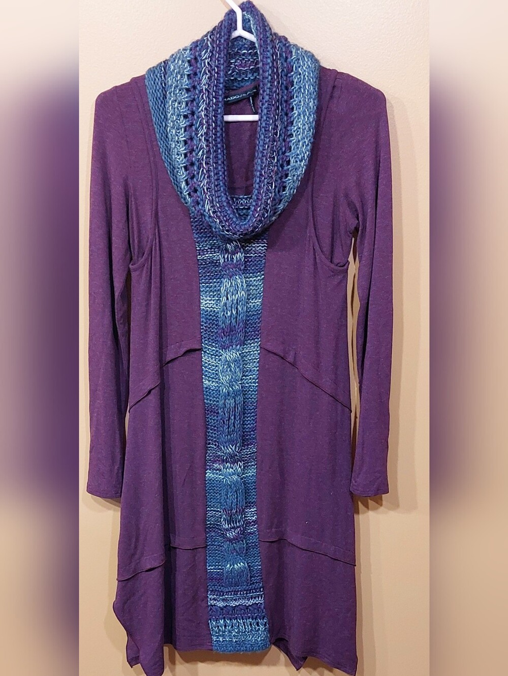 Woolen Cowl Neck Jersey & Knit Layered Dress Mado Et Les Autres  Size 0